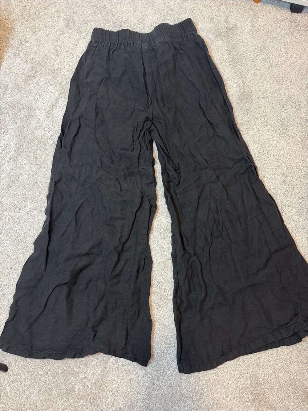 Vitamin A Tallows Linen Wide Leg Pant - Black EcoLinen - Picture 2 of 5
